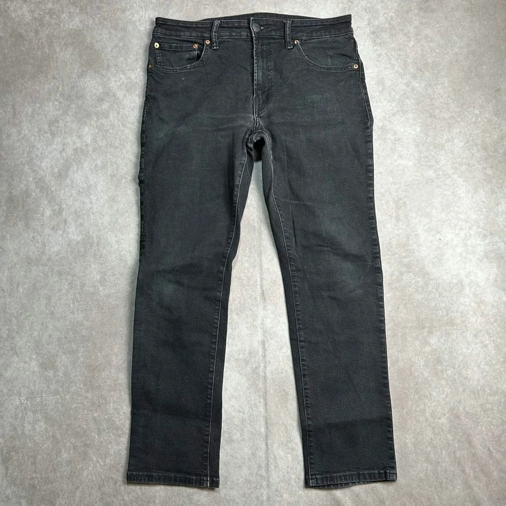 American Eagle Airflex+ Slim Straight Black Jeans Mens 34x30 Denim Pants